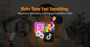 Photo with title of the blog, elements like instagram and tiktok icon to show brand storytelling